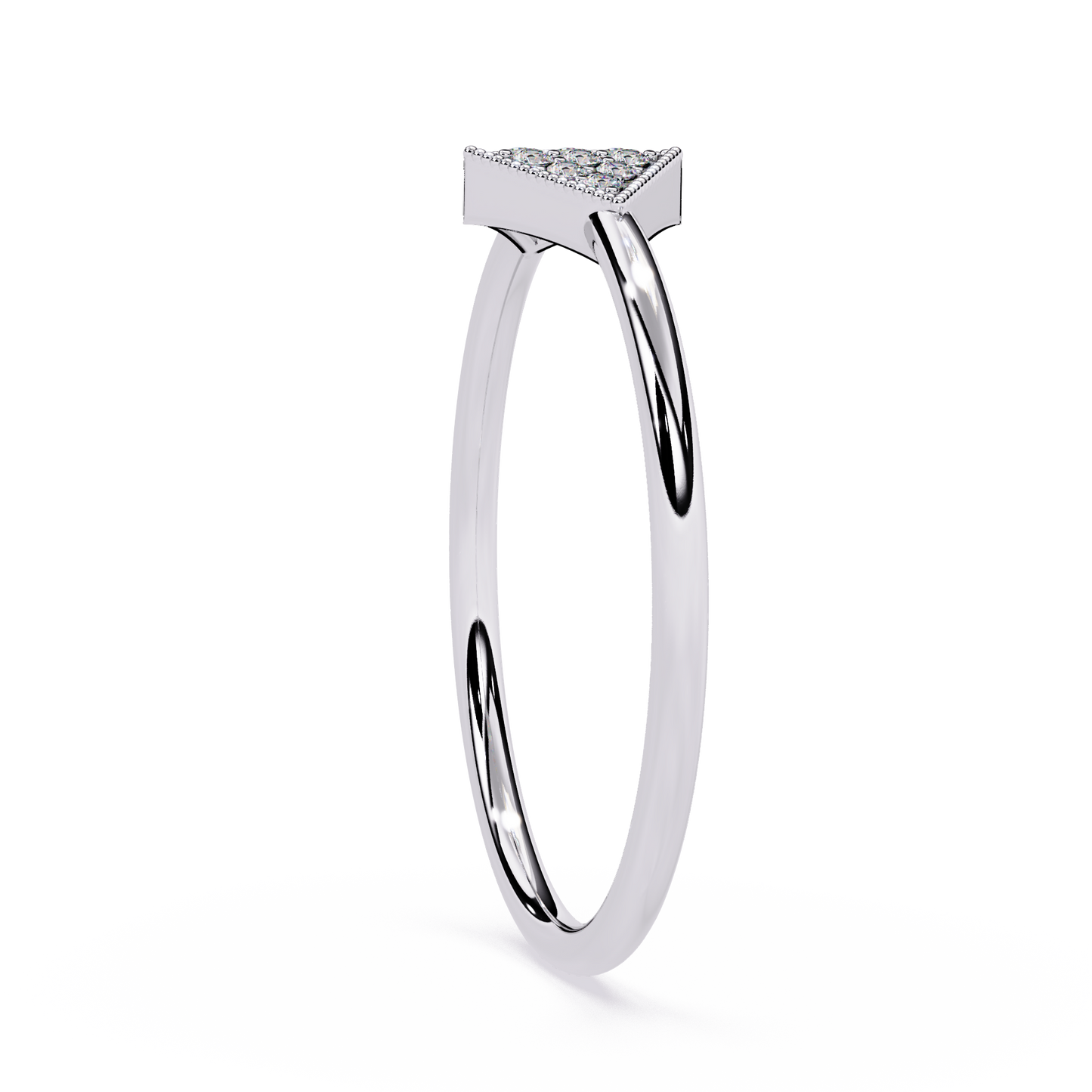 Geometric Diamond Pavé Ring – Rhombus Design – Delicate Minimalist Ring – Lustraa’s Minimalist Ring
