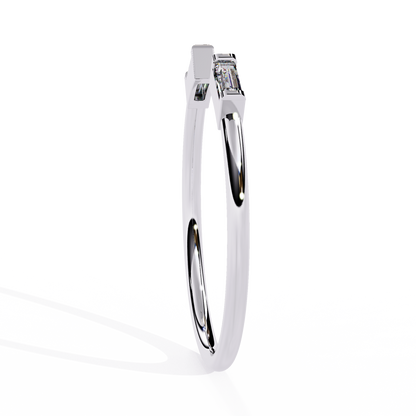 Baguette Diamond Open Ring – Minimalist Modern Band - Lustraa’s Open Band Ring