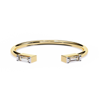 Baguette Diamond Open Ring – Minimalist Modern Lab Grown Diamond Band - Lustraa’s Open Band Ring