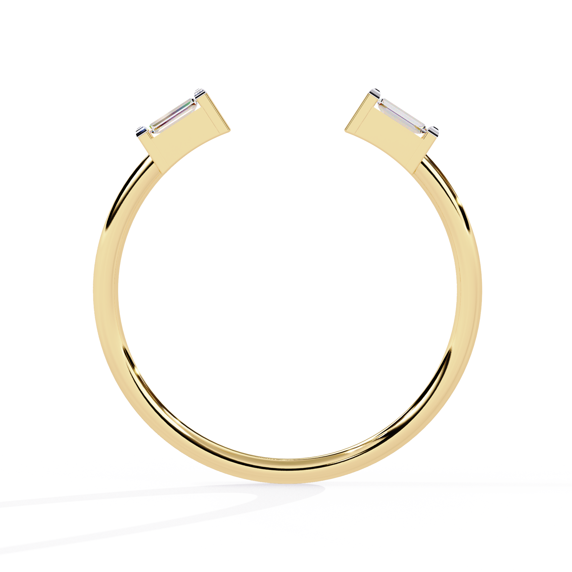 Baguette Diamond Open Ring – Minimalist Modern Lab Grown Diamond Band - Lustraa’s Open Band Ring