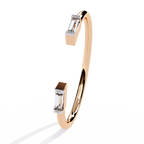 Baguette Diamond Open Ring – Minimalist Modern Lab Grown Diamond Band - Lustraa’s Open Band Ring