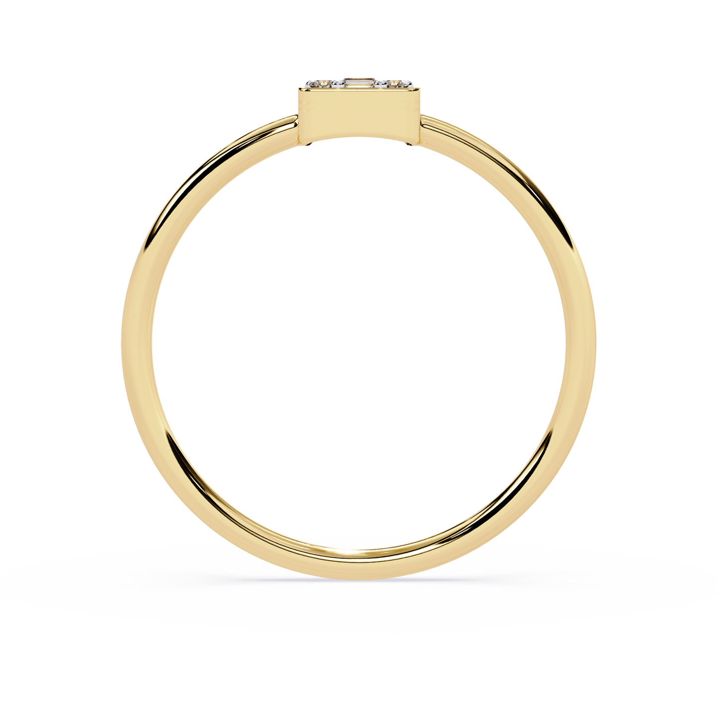 Round and Baguette Solitaire Ring – Minimalist Diamond Ring – Lustraa’s Solitaire Ring