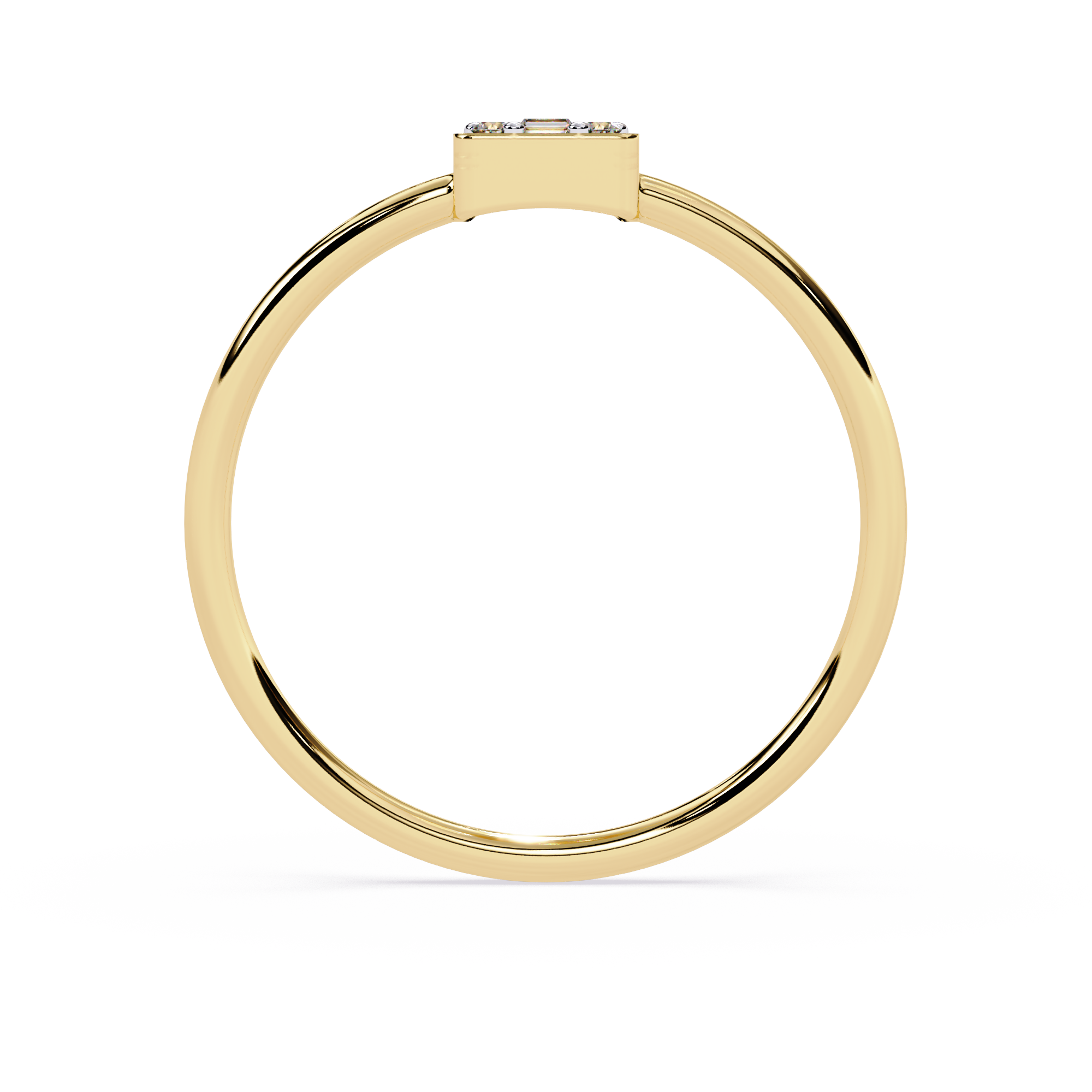 Round and Baguette Diamond Solitaire Ring – Minimalist Lab Grown Diamond Ring- Lustraa's Solitaire Ring