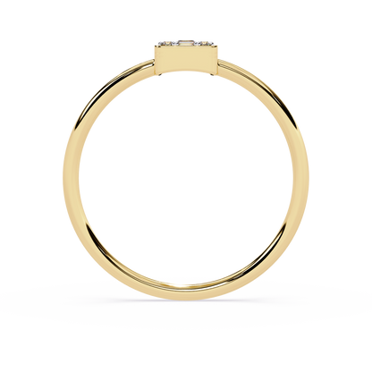 Round and Baguette Solitaire Ring – Minimalist Diamond Ring – Lustraa’s Solitaire Ring
