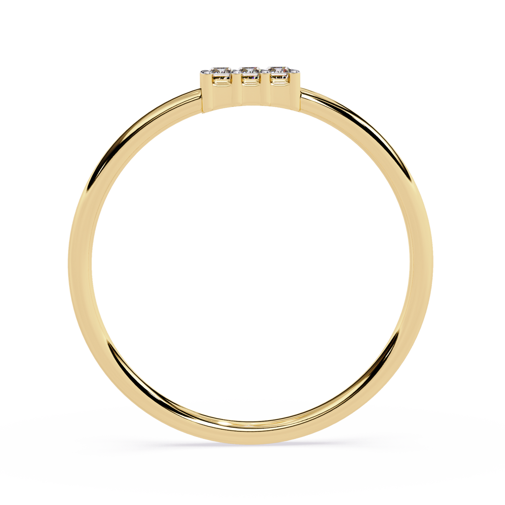 Three Baguette Diamond Minimalist Ring – Elegant Stackable Band -Lustraa’s Stackable Ring