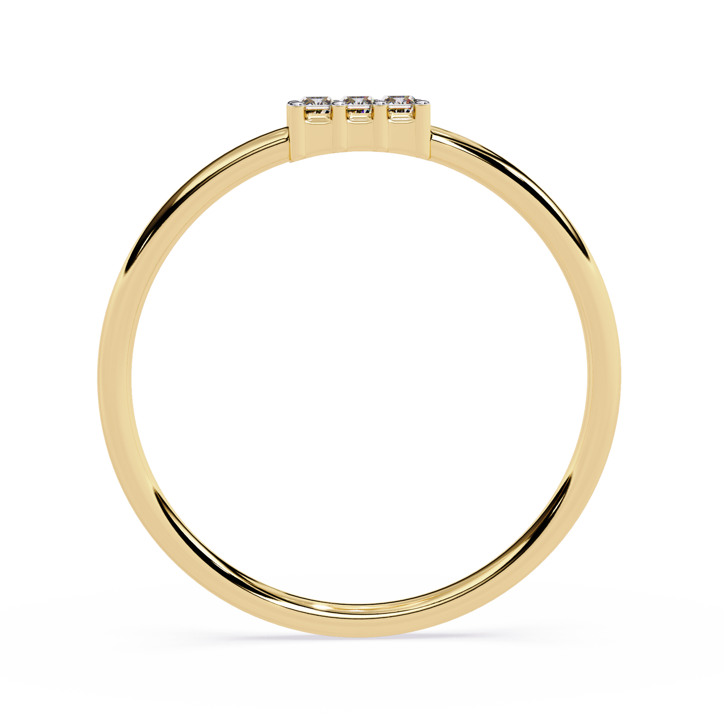 Three Baguette Diamond Minimalist Ring – Elegant Stackable Band -Lustraa’s Stackable Ring