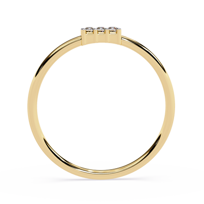 Three Baguette Diamond Minimalist Ring – Elegant Stackable Band -Lustraa’s Stackable Ring