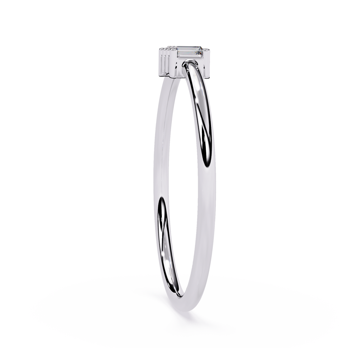 Three Baguette Diamond Minimalist Ring – Elegant Stackable Band -Lustraa’s Stackable Ring