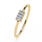 Three Baguette Diamond Minimalist Ring – Elegant Stackable Band -Lustraa’s Stackable Ring