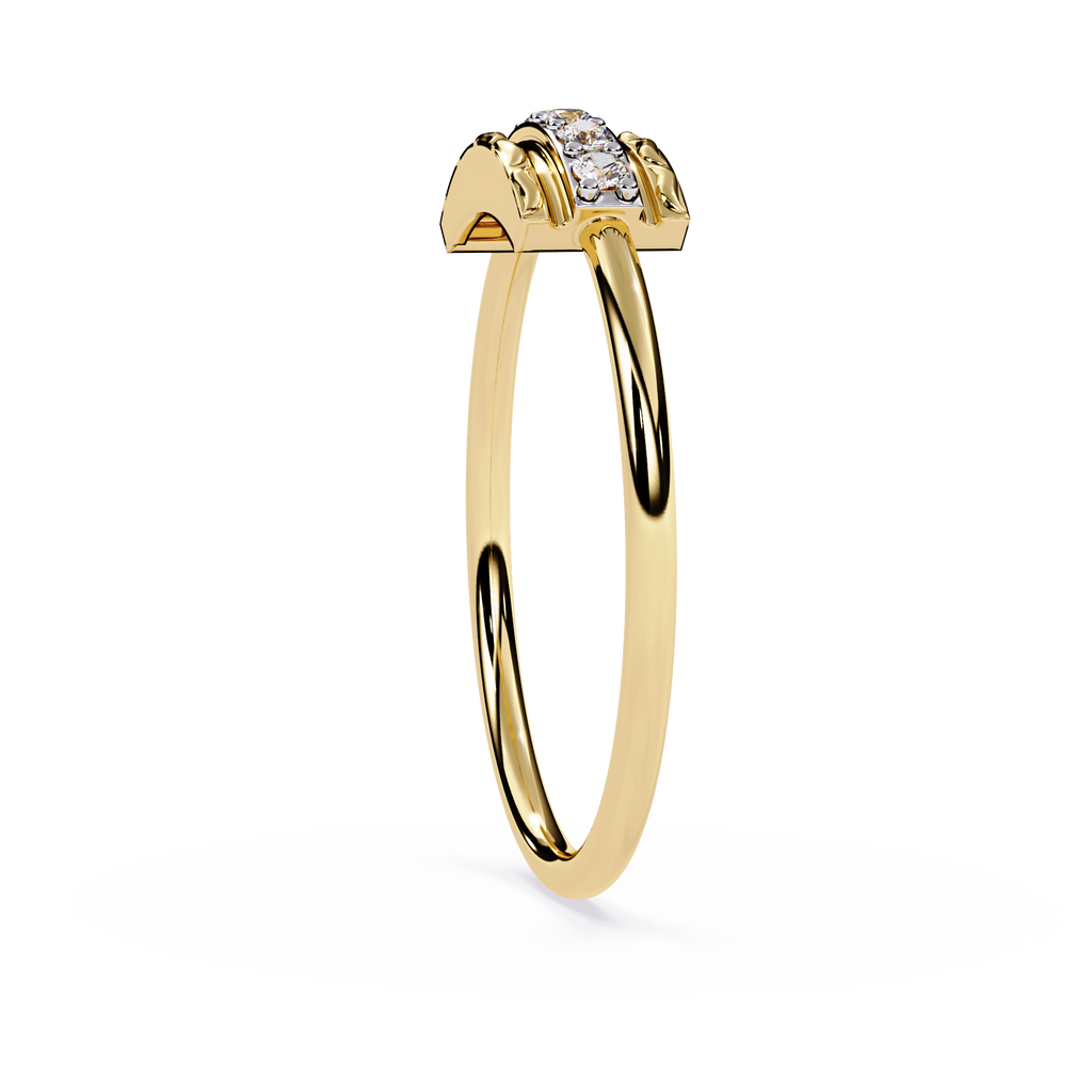 Vintage Textured Diamond Ring – Round Brilliant Cut Lab Grown Diamond Band – Lustraa’s Minimalist Ring