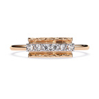 Vintage Textured Diamond Ring – Round Brilliant Cut Lab Grown Diamond Band – Lustraa’s Minimalist Ring