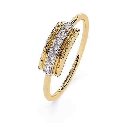 Vintage Textured Diamond Ring – Round Brilliant Cut Lab Grown Diamond Band – Lustraa’s Minimalist Ring