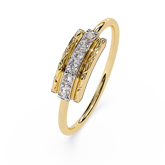 Vintage Textured Diamond Ring – Round Brilliant Cut Lab Grown Diamond Band – Lustraa’s Minimalist Ring