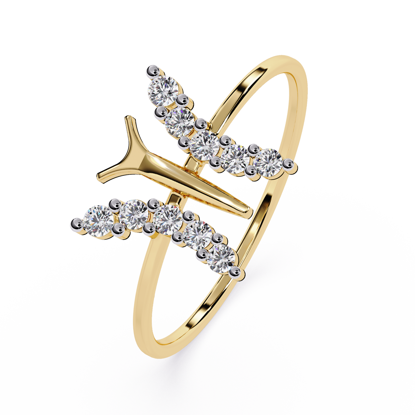 Butterfly Diamond Ring – Dainty Round Cut Lab Grown Diamond Ring – Lustraa’s Butterfly Ring