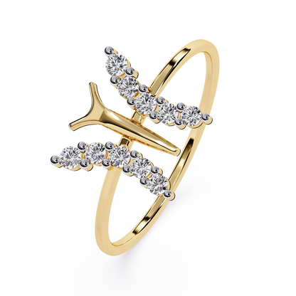 Butterfly Diamond Ring – Dainty Round Cut Lab Grown Diamond Ring – Lustraa’s Butterfly Ring