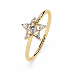 Star Diamond Ring – Celestial Round Cut Lab Grown Minimalist Designer Diamond Ring- Lustraa’s Celestial Ring