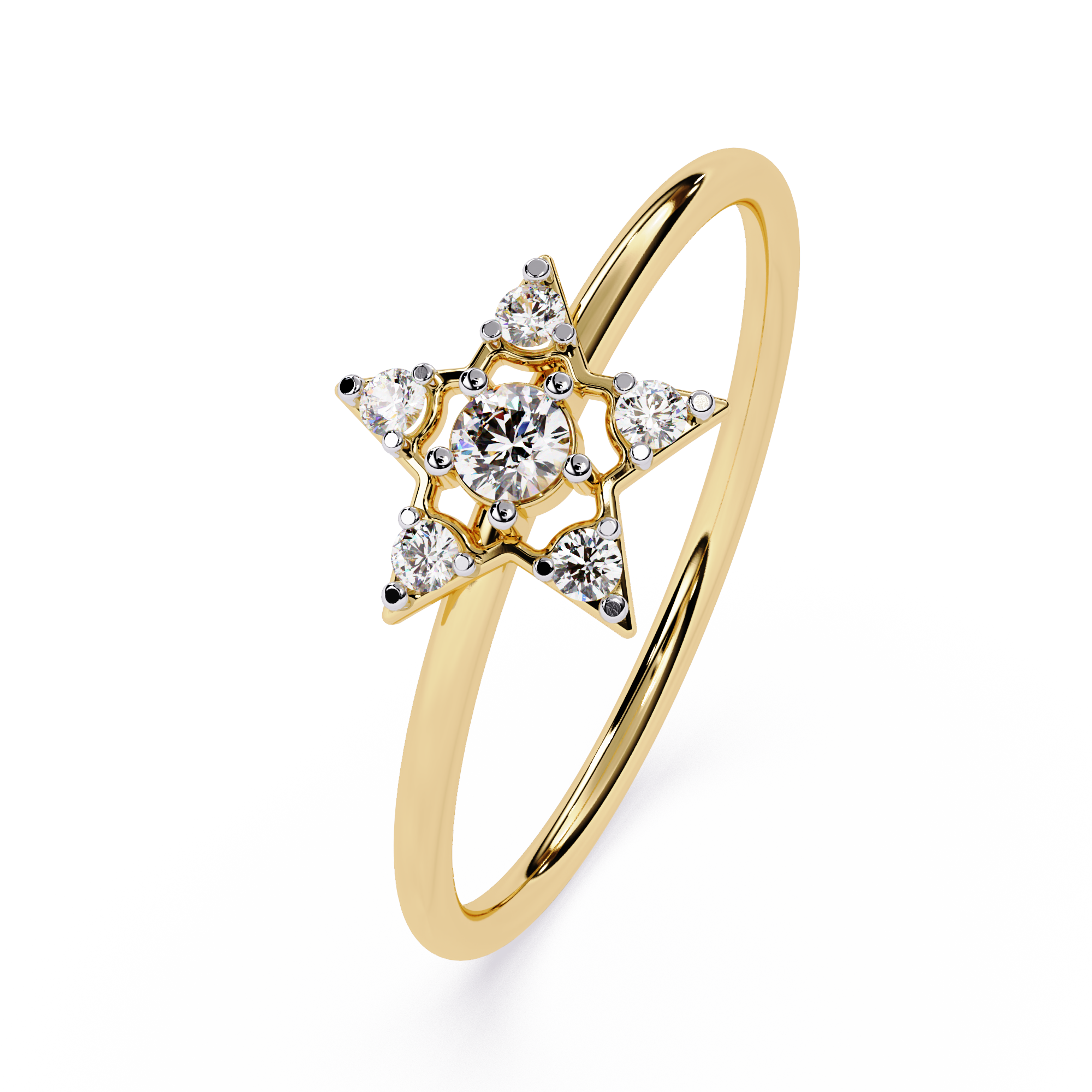 Star Diamond Ring – Celestial Round Cut Lab Grown Minimalist Designer Diamond Ring- Lustraa’s Celestial Ring