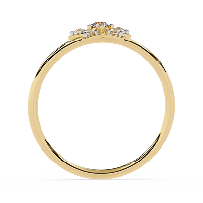 Star Diamond Ring – Celestial-Inspired Round Cut Diamond Ring- Minimalist Designer Rind - Lustraa’s Celestial Ring