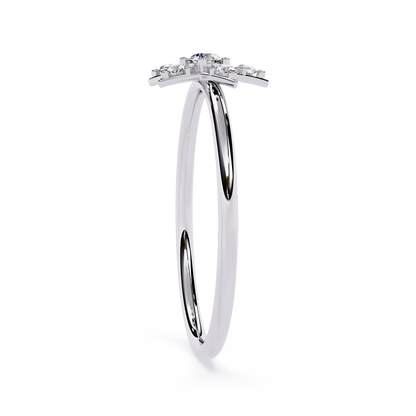Star Diamond Ring – Celestial-Inspired Round Cut Diamond Ring- Minimalist Designer Rind - Lustraa’s Celestial Ring