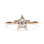 Star Diamond Ring – Celestial Round Cut Lab Grown Minimalist Designer Diamond Ring- Lustraa’s Celestial Ring