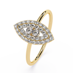 Marquise Inspired Diamond Ring – Evil Eye Dainty Lab Grown Ring with Round Cut Stones – Lustraa’s Minimalist Ring