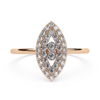 Marquise Inspired Diamond Ring – Evil Eye Dainty Lab Grown Ring with Round Cut Stones – Lustraa’s Minimalist Ring