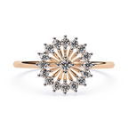 Floral Burst Diamond Ring – Lab Grown Cluster Statement Round Diamond Cocktail Engagement Ring- Lustraa’s Floral Ring
