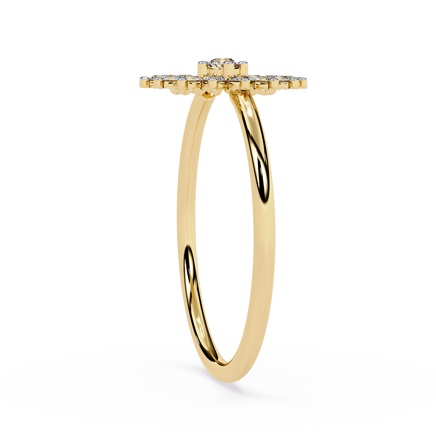 Lab Grown Diamond Floral Burst Ring | Cluster Statement Ring | Round Diamond Cocktail Ring | Elegant Engagement Ring -Lustraa’s Floral Ring