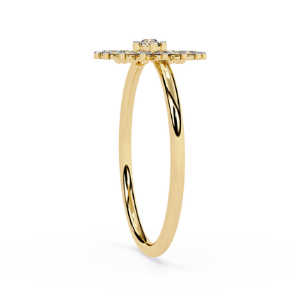 Lab Grown Diamond Floral Burst Ring | Cluster Statement Ring | Round Diamond Cocktail Ring | Elegant Engagement Ring -Lustraa’s Floral Ring
