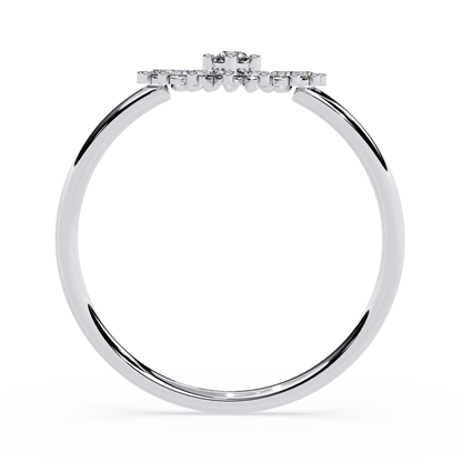 Lab Grown Diamond Floral Burst Ring | Cluster Statement Ring | Round Diamond Cocktail Ring | Elegant Engagement Ring -Lustraa’s Floral Ring