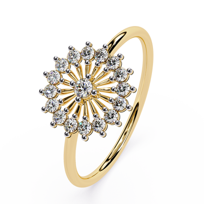 Lab Grown Diamond Floral Burst Ring | Cluster Statement Ring | Round Diamond Cocktail Ring | Elegant Engagement Ring -Lustraa’s Floral Ring
