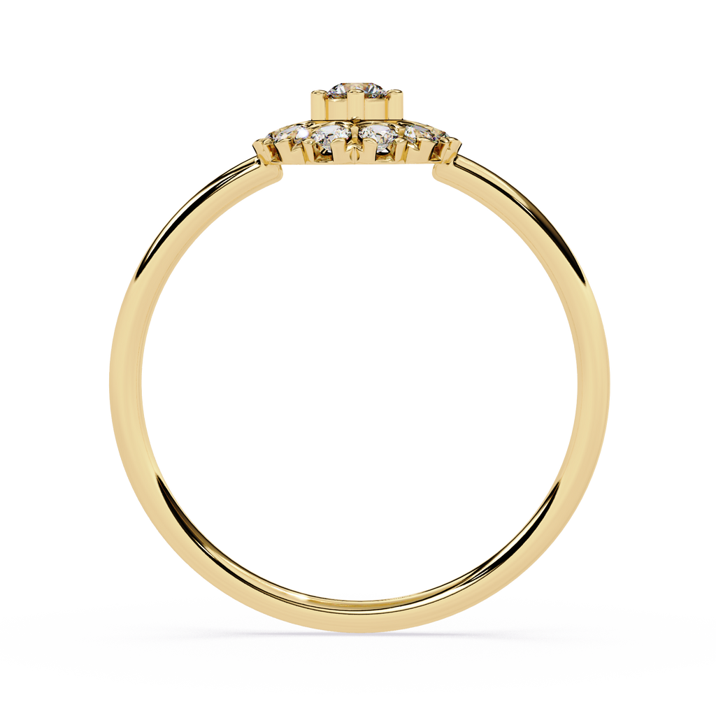 Halo Diamond Ring – Lab Grown Round Cluster Floral Statement Cocktail Engagement Ring- Lustraa’s Floral Rings