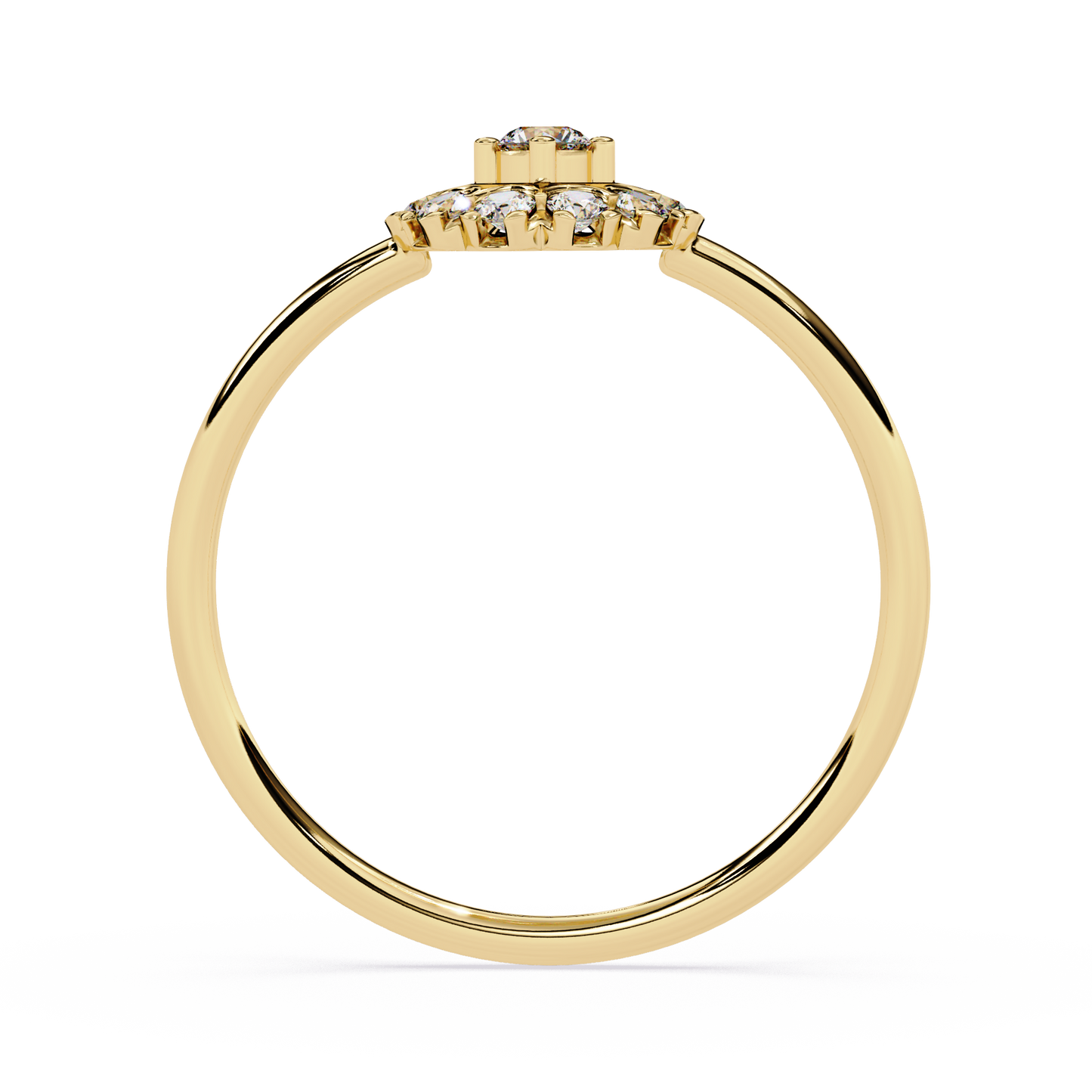Lab Grown Diamond Halo Ring | Round Cluster Engagement Ring | Floral Diamond Statement Ring | Dainty Cocktail Ring -Lustraa’s Floral Ring