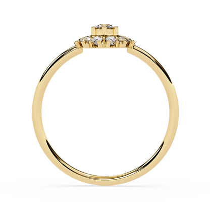 Lab Grown Diamond Halo Ring | Round Cluster Engagement Ring | Floral Diamond Statement Ring | Dainty Cocktail Ring -Lustraa’s Floral Ring