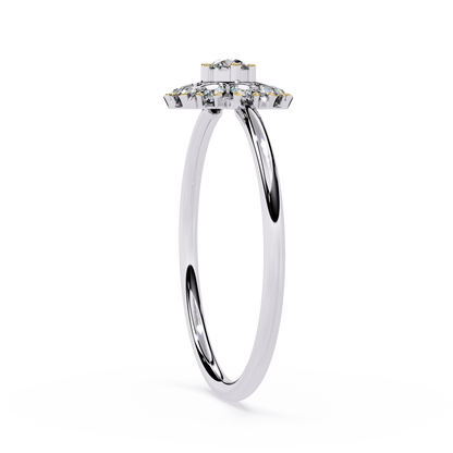 Lab Grown Diamond Halo Ring | Round Cluster Engagement Ring | Floral Diamond Statement Ring | Dainty Cocktail Ring -Lustraa’s Floral Ring