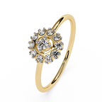 Halo Diamond Ring – Lab Grown Round Cluster Floral Statement Cocktail Engagement Ring- Lustraa’s Floral Rings