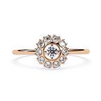 Halo Diamond Ring – Lab Grown Round Cluster Floral Statement Cocktail Engagement Ring- Lustraa’s Floral Rings