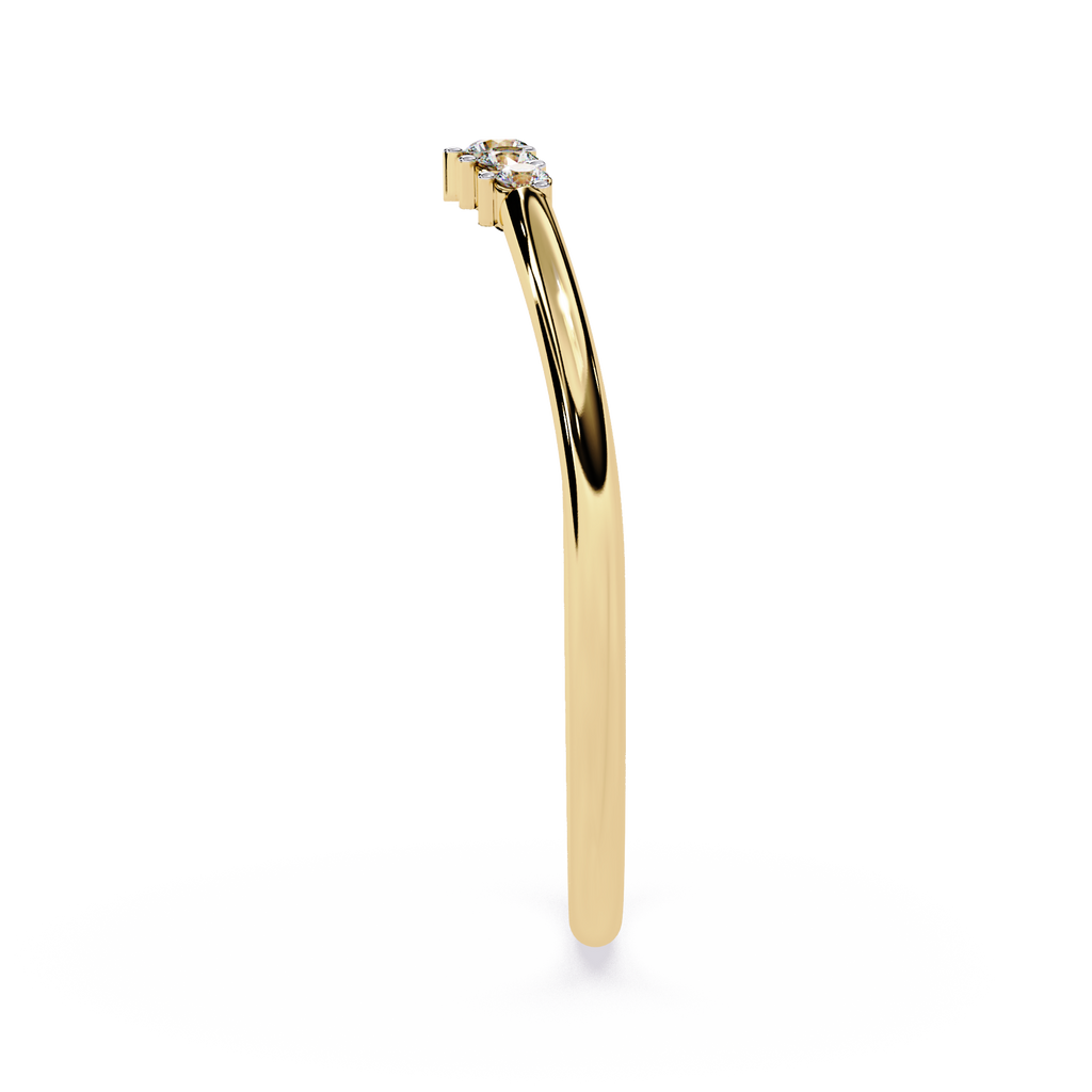 Curved Diamond Ring – Lab Grown Chevron Stacking Minimalist Pavé Promise Band – Lustraa’s Stackable Ring