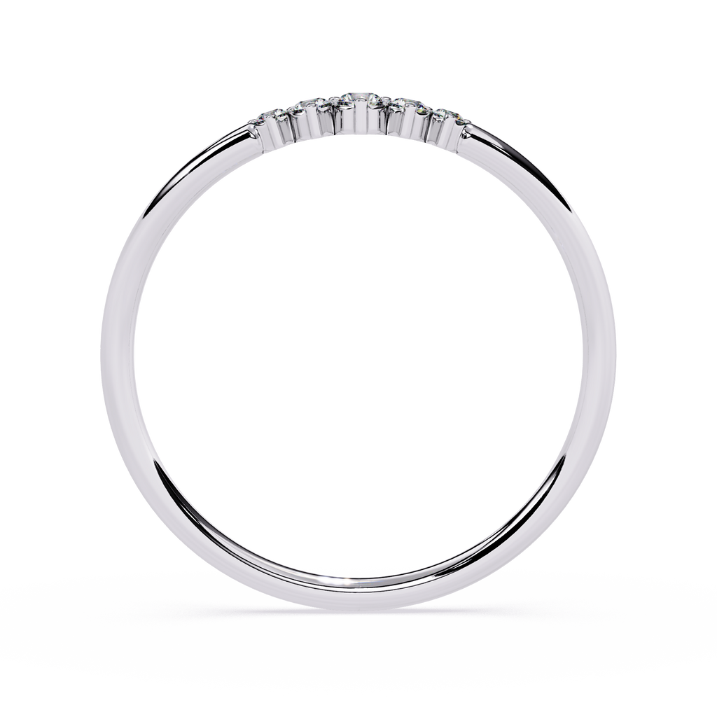 Curved Diamond Ring – Lab Grown Chevron Stacking Minimalist Pavé Promise Band – Lustraa’s Stackable Ring