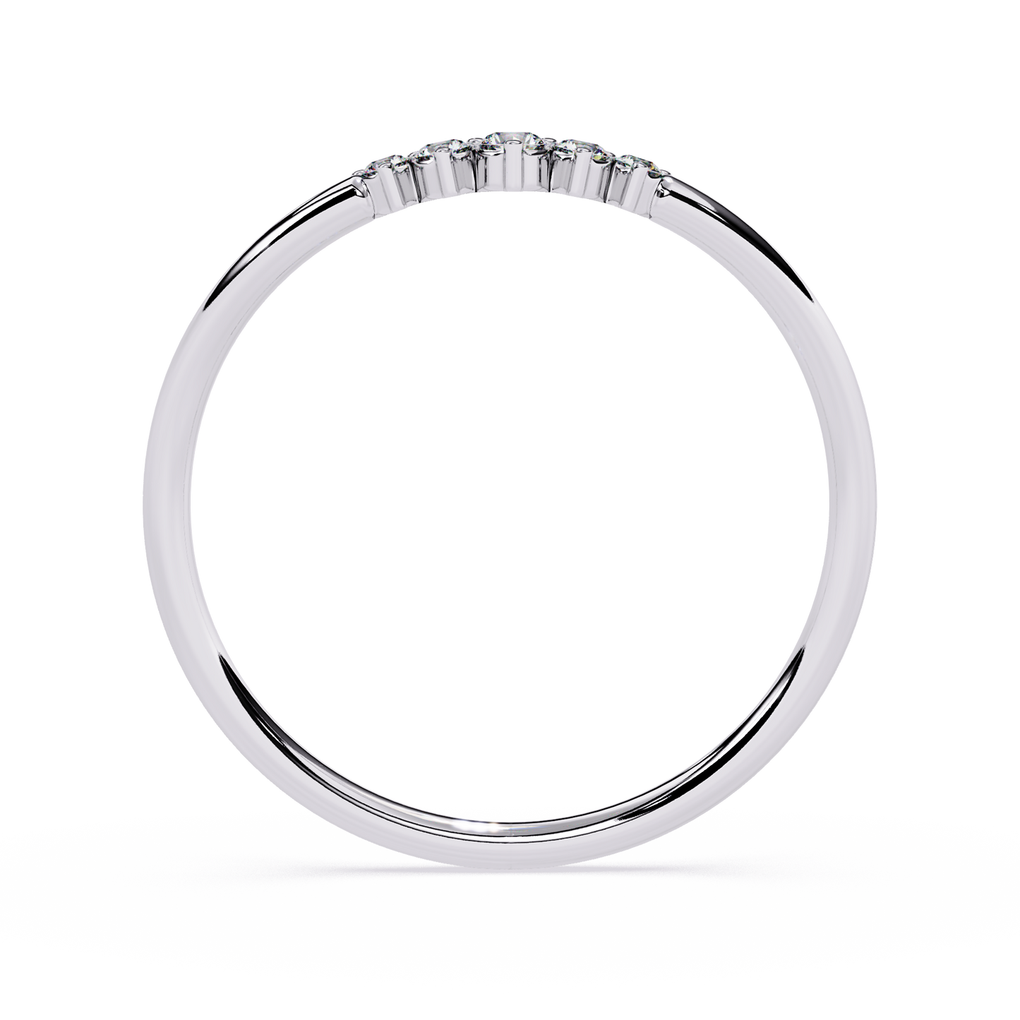 Dainty Curved Lab Grown Diamond Ring | Chevron Stacking Ring | Minimalist Pavé Wedding Band | Promise Ring -Lustraa’s Stackable Ring