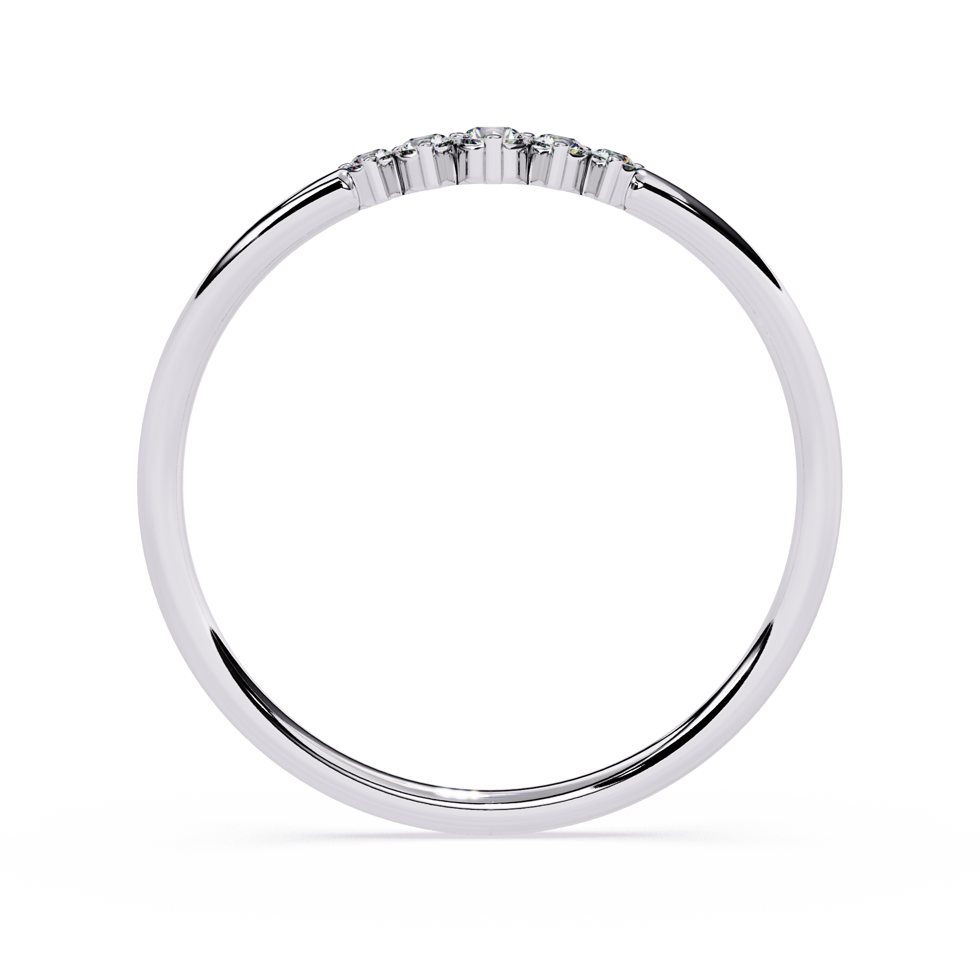 Curved Diamond Ring – Lab Grown Chevron Stacking Minimalist Pavé Promise Band – Lustraa’s Stackable Ring