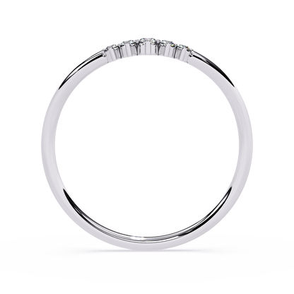 Dainty Curved Lab Grown Diamond Ring | Chevron Stacking Ring | Minimalist Pavé Wedding Band | Promise Ring -Lustraa’s Stackable Ring