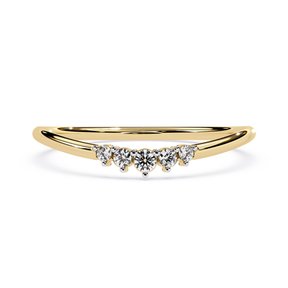 Dainty Curved Lab Grown Diamond Ring | Chevron Stacking Ring | Minimalist Pavé Wedding Band | Promise Ring -Lustraa’s Stackable Ring