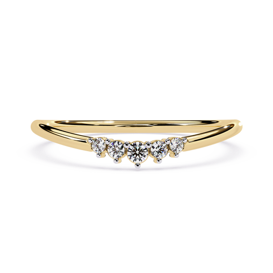 Dainty Curved Lab Grown Diamond Ring | Chevron Stacking Ring | Minimalist Pavé Wedding Band | Promise Ring -Lustraa’s Stackable Ring