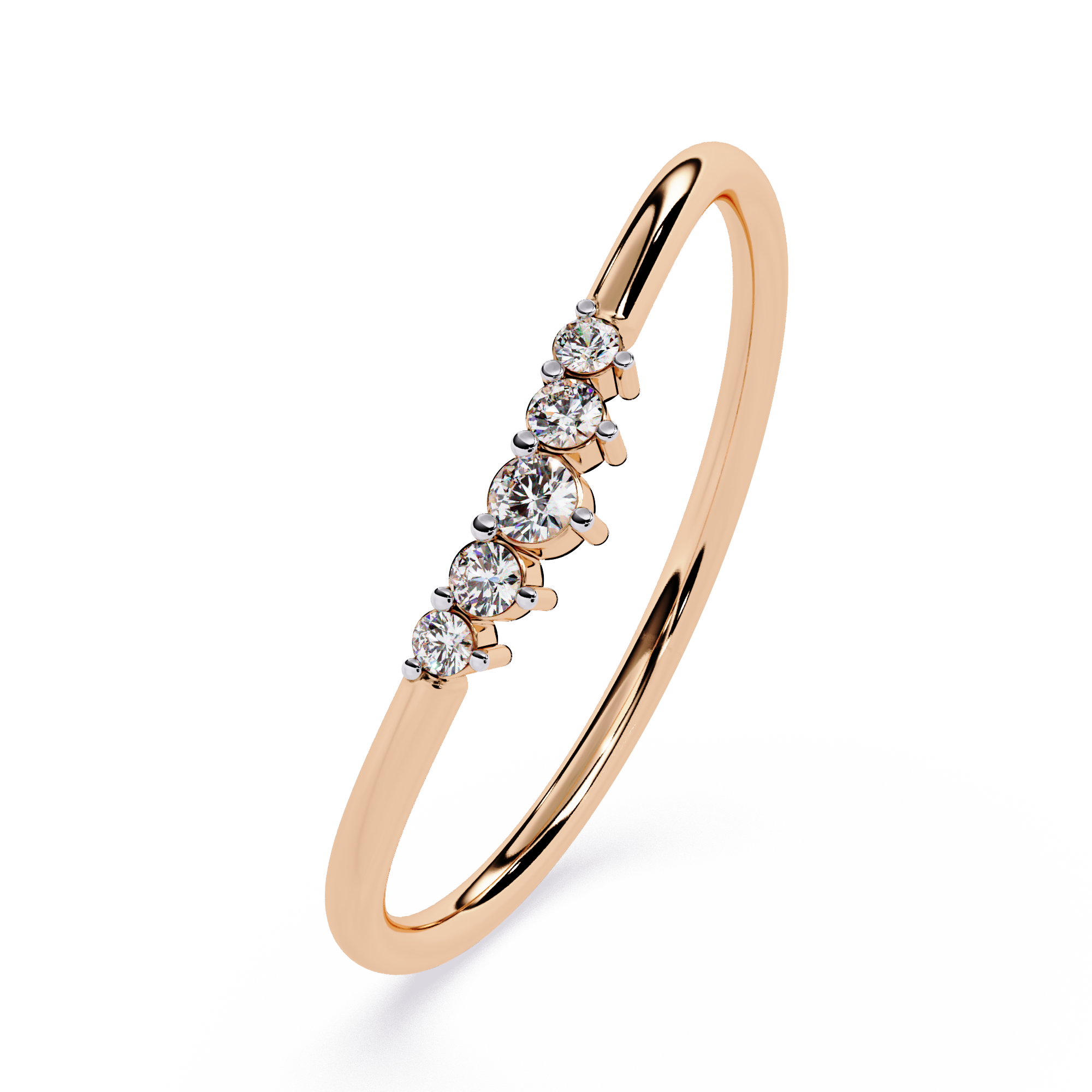 Curved Diamond Ring – Lab Grown Chevron Stacking Minimalist Pavé Promise Band – Lustraa’s Stackable Ring