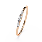 Baguette Diamond Ring – Minimalist Lab Grown 3-Stone Stacking Dainty Modern Promise Ring - Lustraa’s Stackable Ring