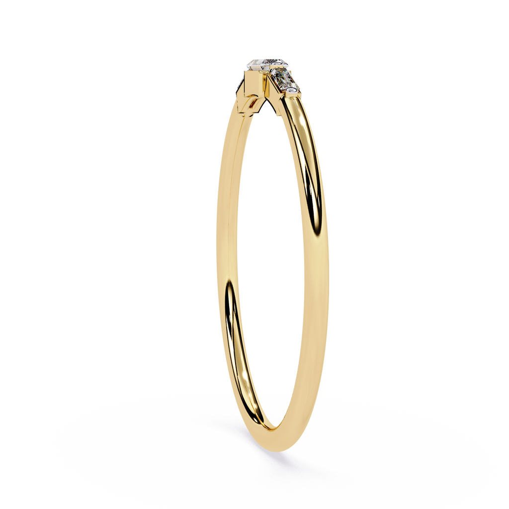 Baguette Diamond Ring – Minimalist Lab Grown 3-Stone Stacking Dainty Modern Promise Ring - Lustraa’s Stackable Ring