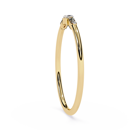 Minimalist Baguette Diamond Ring| Lab Grown Diamond Stacking Ring | Dainty 3-Stone Band | Modern Promise Ring -Lustraa’s Stackable Ring