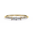 Baguette and Round Diamond Ring – Lab Grown Half Eternity Stackable Pavé Wedding Promise Ring – Lustraa’s Eternity Ring