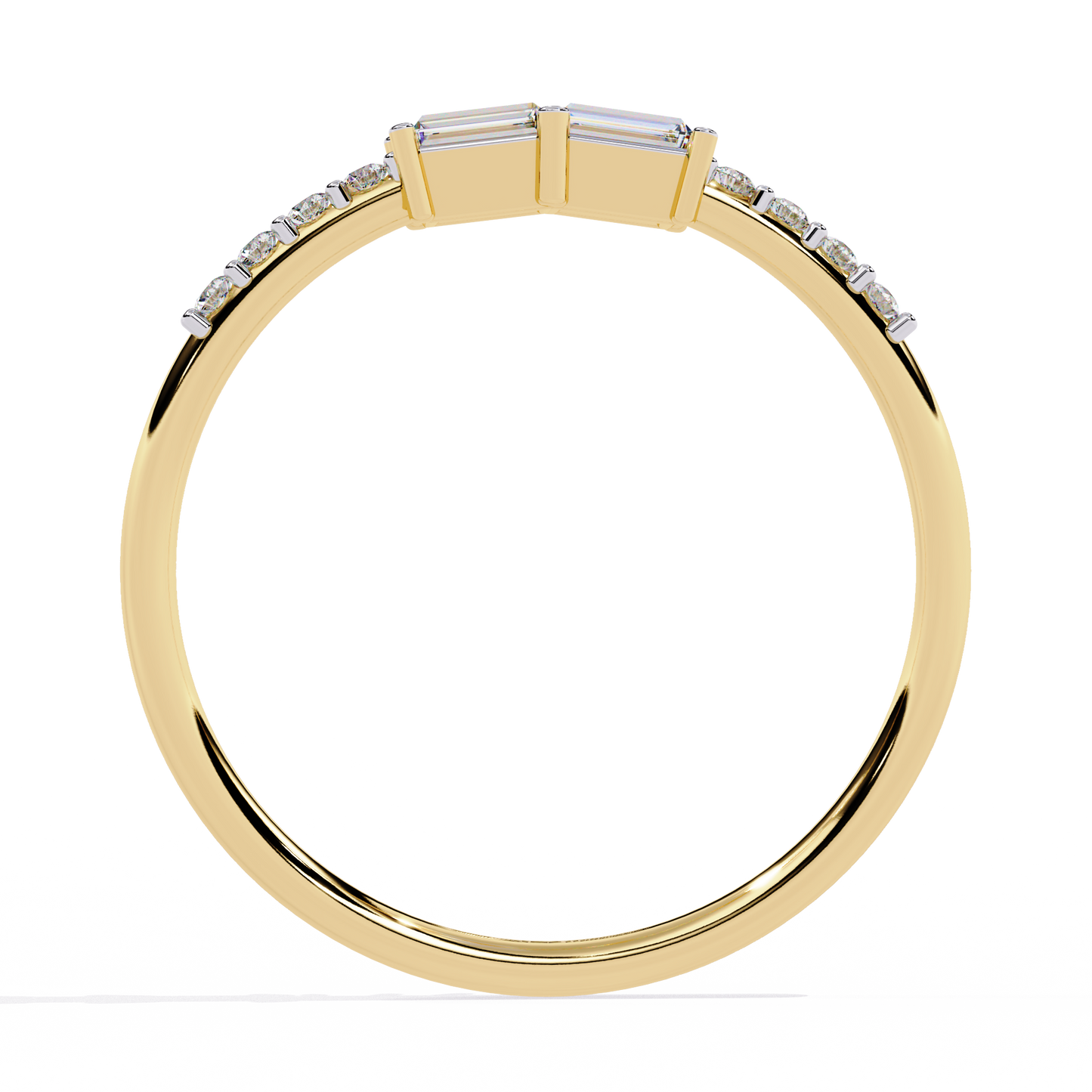 Baguette and Round Diamond Ring | Lab Grown Diamond Half Eternity Band | Stackable Pavé Wedding Ring | Dainty Promise Ring– Lustraa’s Eternity Ring